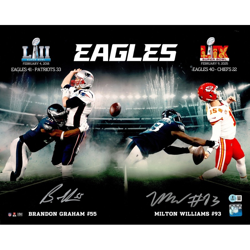 BRANDON GRAHAM & MILTON WILLIAMS AUTOGRAPHED 16X20 PHOTO EAGLES BECKETT 239727