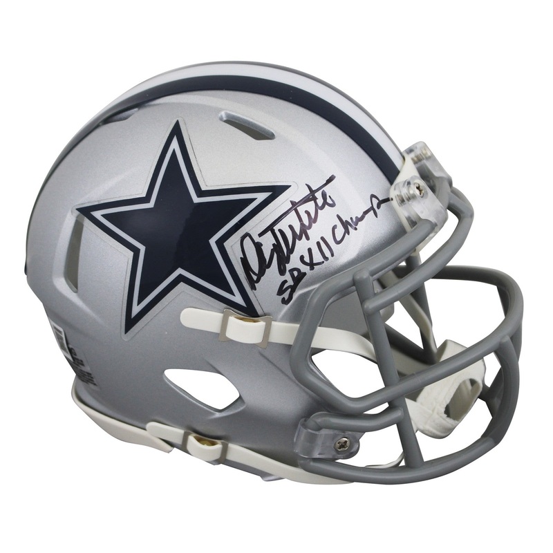 Cowboys Danny White SB XII Champs Signed Speed Mini Helmet BAS Witnessed