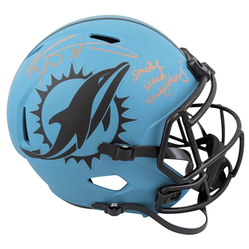Dolphins Ricky Williams SWE Signed Rave Full Size Speed Rep Helmet BAS Witness