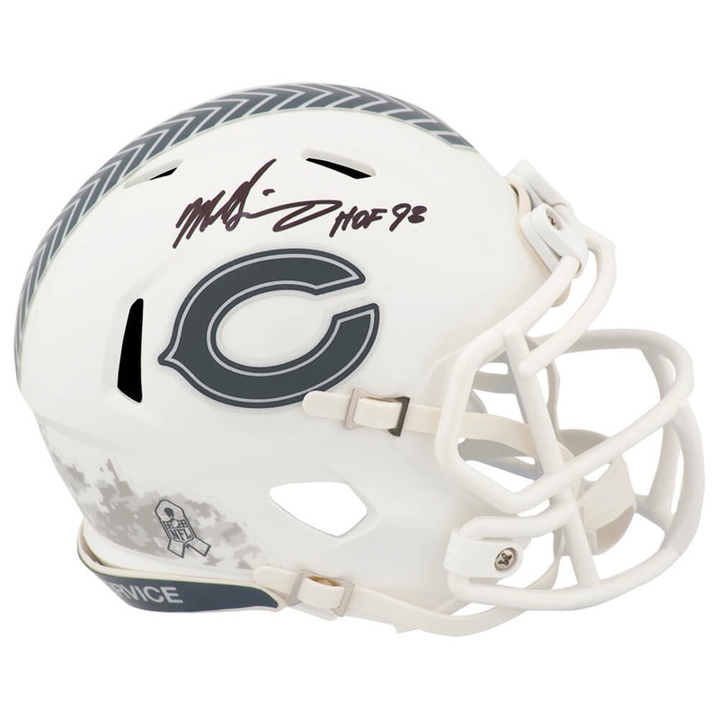 Mike Singletary Signed Bears 2024 SALUTE Riddell Mini Helmet w/HOF’98 – (SS COA)