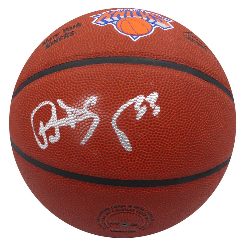Patrick Ewing Autographed Composite Leather Knicks Basketball (Smudged) Beckett