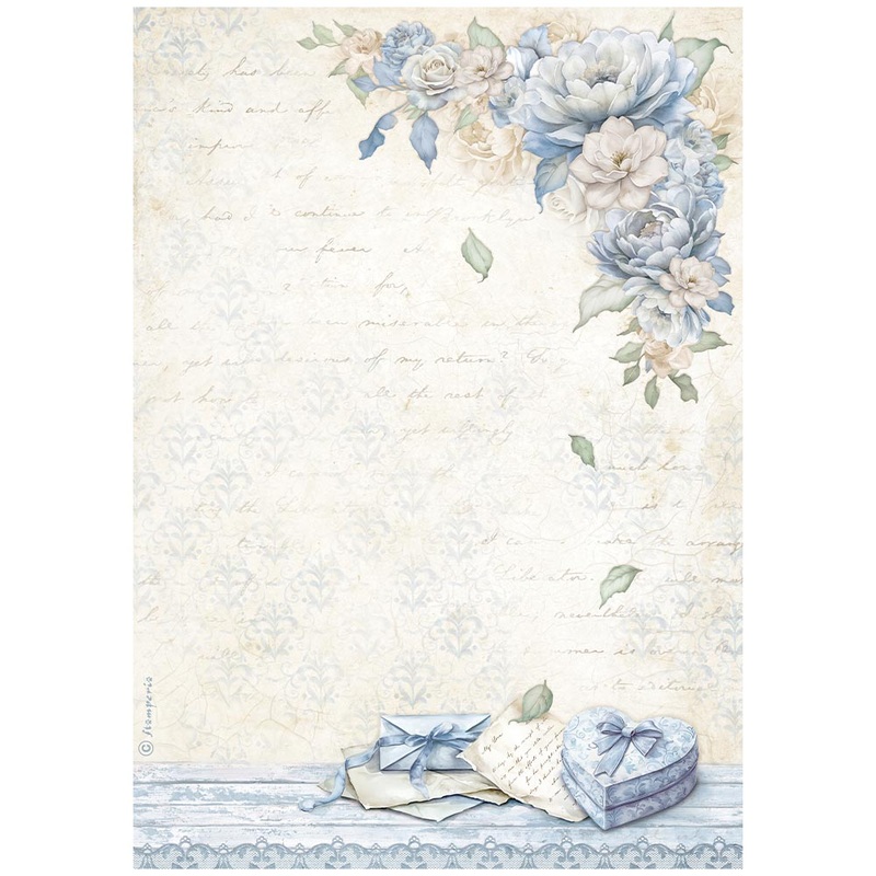 Stamperia Timeless A4 Rice Paper Heart Box (1pc)