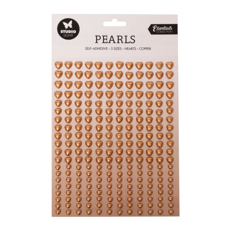Studio Light Self-Adhesive Pearls Copper Hearts Essentials 140x230x4mm 240 PC nr.05