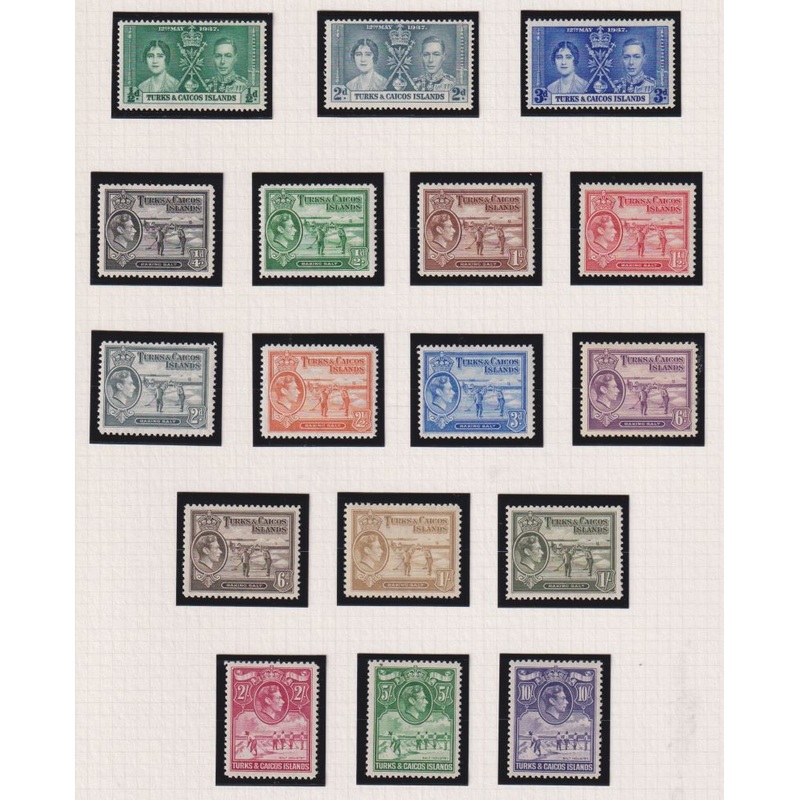 TURKS & CAICOS 1938-45 SET  SUPERB UNMOUNTED MINT