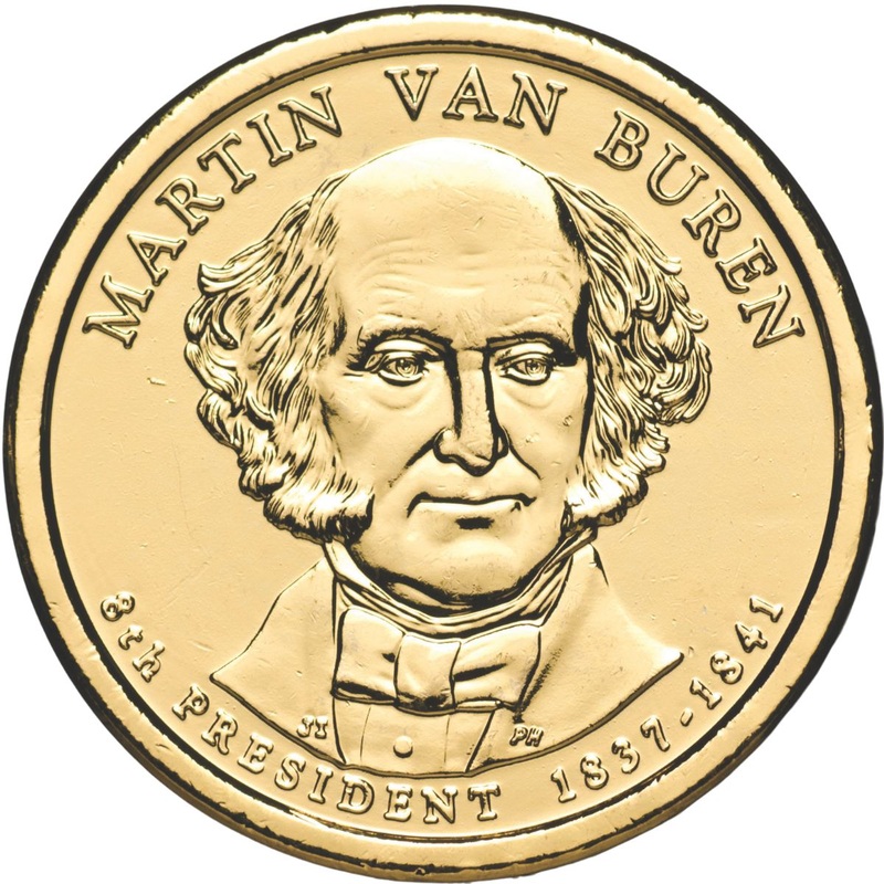 US Presidents 2008 $1 Martin Van Buren Gold-plated Coin