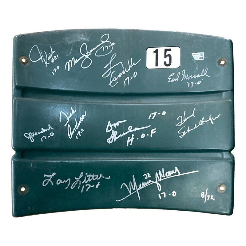 1972 Dolphins (10) Signed Stadium Seatback Shula Csonka & More LE 8/72 Fanatics