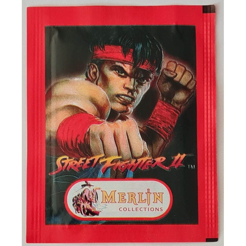 1992 Merlin Street Fighter II Sealed Sticker Pack