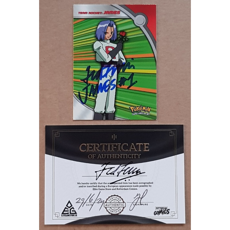 2000 Topps Pokemon TV Animation Series 2 Heroes & Villains James #HV4 Trading Card (Signed by Ted Lewis)