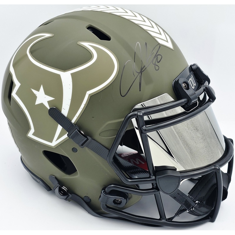 Andre Johnson Autographed Texans Salute to Service Full Size Authentic Helmet