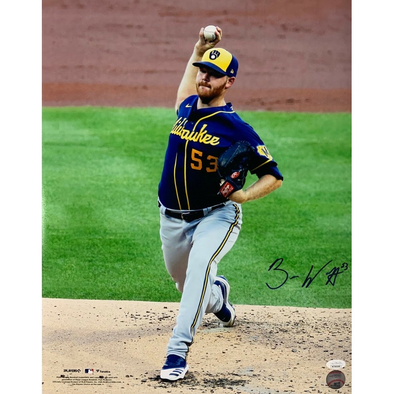 Brewers All Star Pitcher BRANDON WOODRUFF Signed 16×20 Photo #10 AUTO – JSA