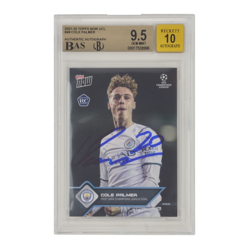 Cole Palmer Signed 2021-22 Topps Now UCL #48 Rookie Card – BGS 9.5 AUTO 10