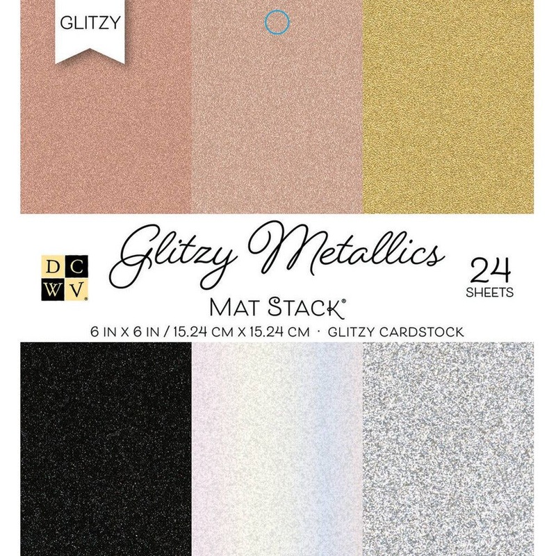 DCWV Single-Sided Cardstock Stack 6X6 24/pkg – Glitzy Metallics