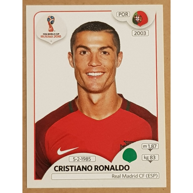 2018 Panini FIFA World Cup Russia Cristiano Ronaldo #118 Sticker (Pink Back)