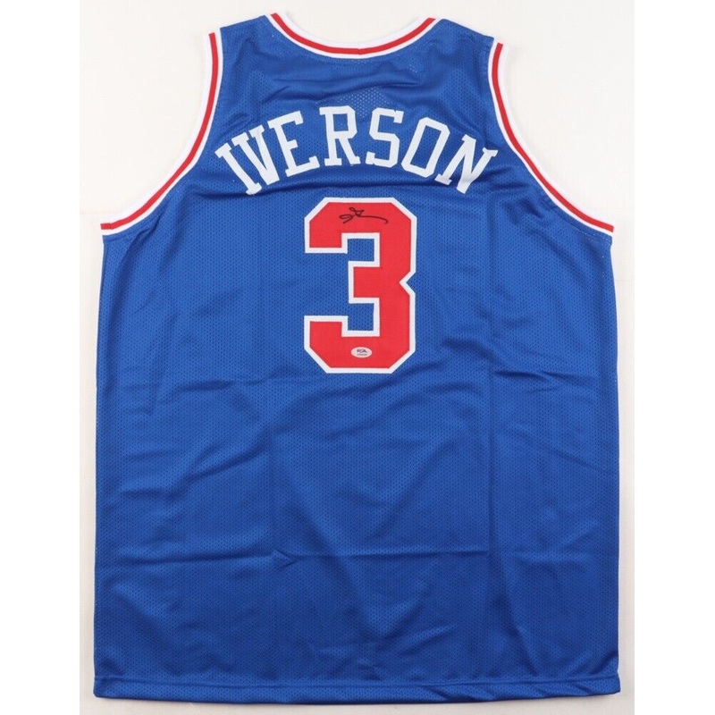 Allen Iverson Signed Philadelphia 76ers Jersey /#1 Overall Pick 1996 Draft (PSA)