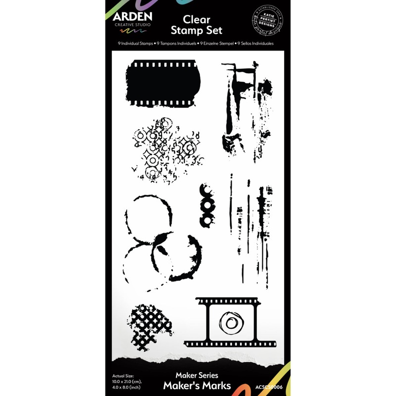 Arden Creative Studio Maker Series Maker’s Marks 4 in x 8 in Clear Stamp Set