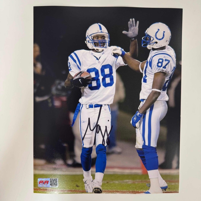 Autographed/Signed Marvin Harrison Colts 8×10 Football Photo PIA COA