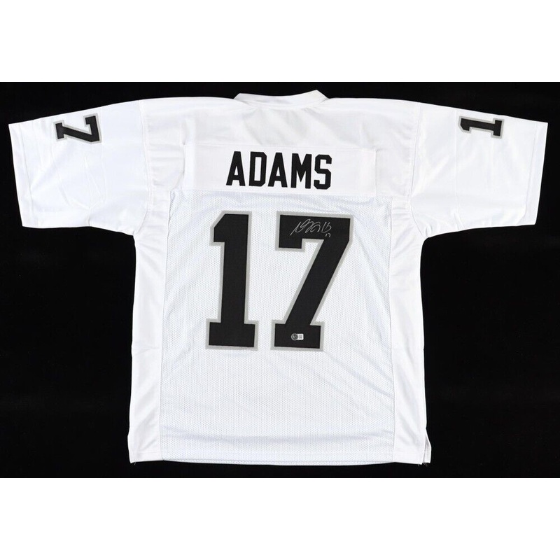 Davante Adams Signed Las Vegas Raiders White Jersey Beckett /5xPro Bowl Receiver