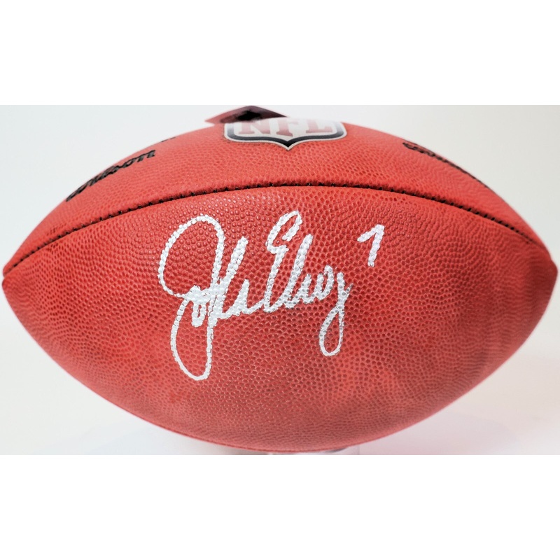 John Elway Autographed Denver Broncos The Duke NFL Game Ball Beckett COA