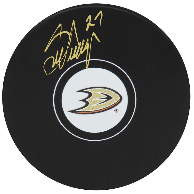 Scott Niedermayer Signed Anaheim Ducks Logo Hockey Puck – (SS COA)