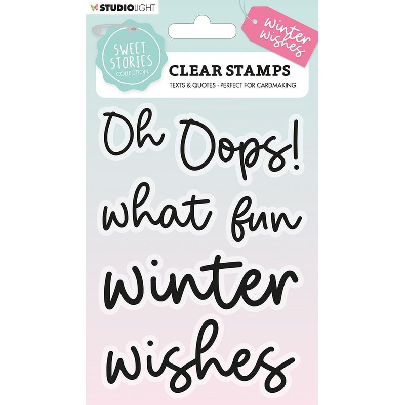 Studio Light Clear Stamp Quotes Large Winter Wishes Sweet Stories 105x148x3mm 1 PC nr.162