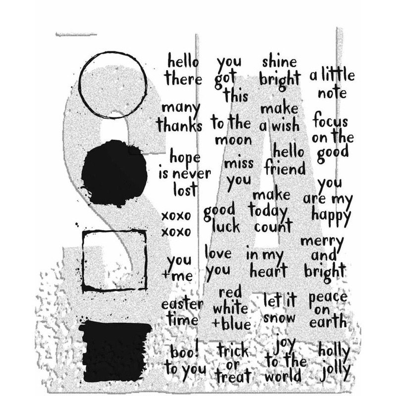 Tim Holtz Cling Stamps 7X8.5 Note Quotes
