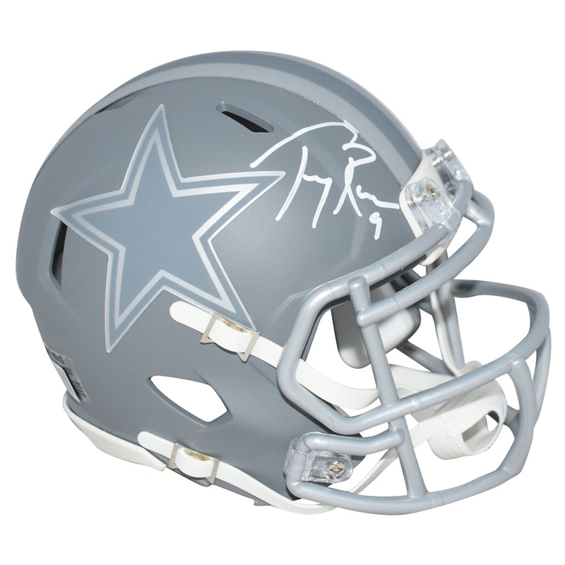 TONY ROMO AUTOGRAPHED DALLAS COWBOYS SLATE SPEED MINI HELMET BECKETT