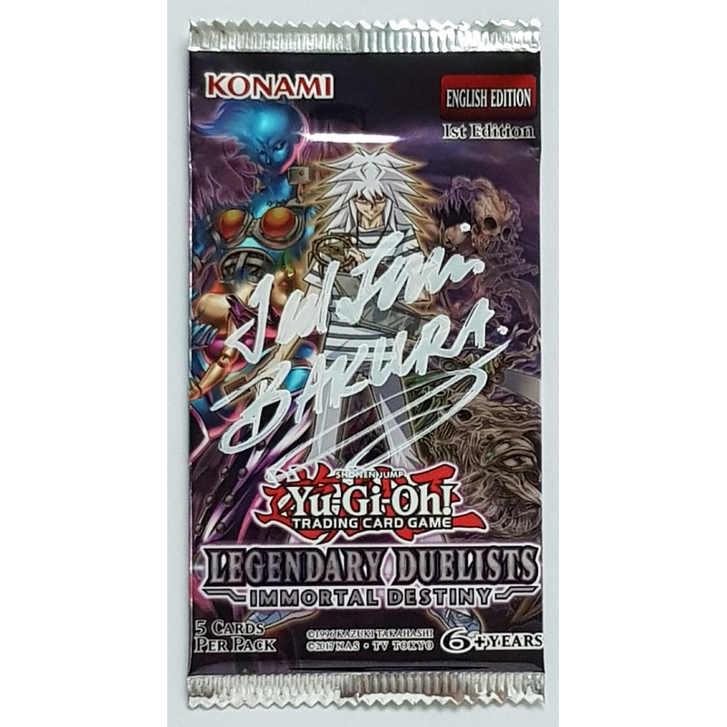 Yu-Gi-Oh! Legendary Duelists Immortal Destiny -1st Edition- Sealed Booster Pack (Signed by Ted Lewis)