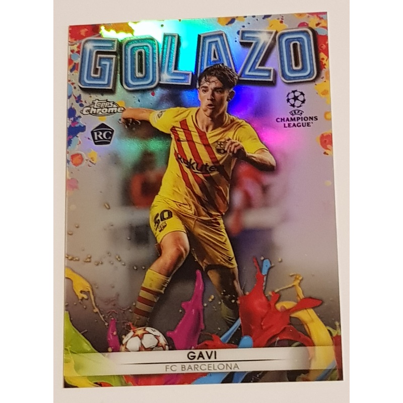 2021-22 Topps Chrome Champions League Gavi Golazo #G-10 Rookie Card