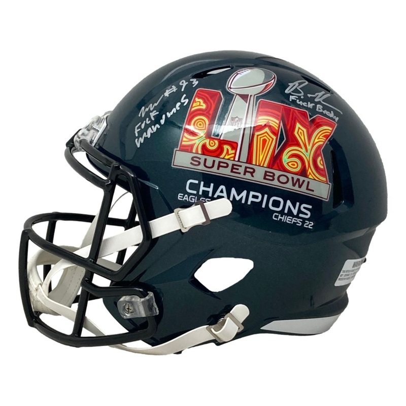 Brandon Graham Milton Williams Signed FS SB59 LIX Replica Helmet F Brady F