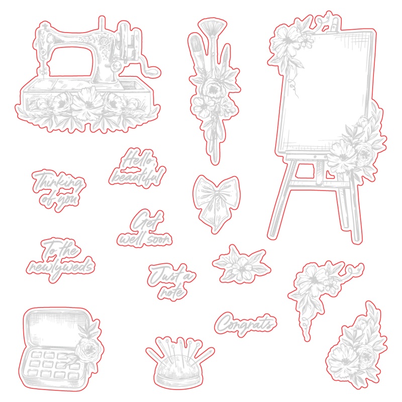 Floral Easel – Coordinating Honey Cuts