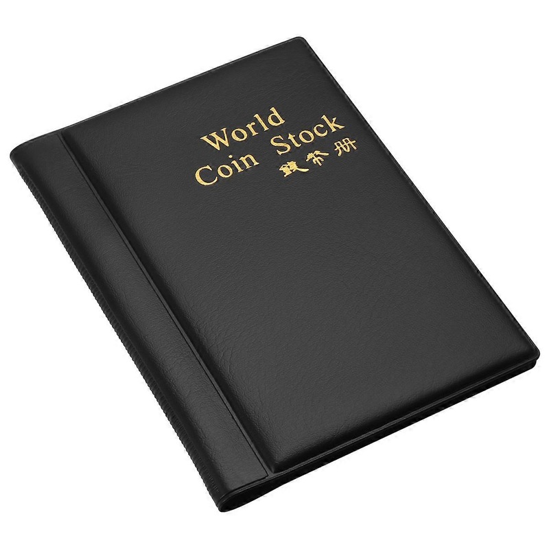 LUOEM 1PC Coin Holder Collection Coin Storage Album Book Money Penny Photograph Pocket for Collectors (Black)
