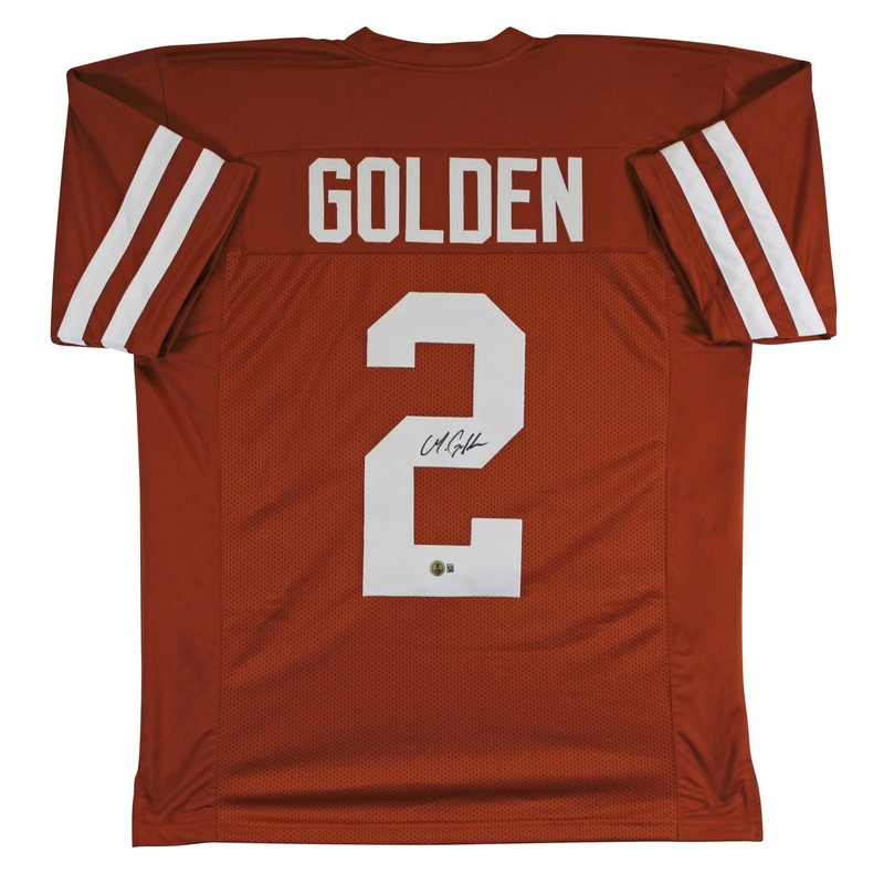 Texas Matthew Golden Authentic Signed Burnt Orange Pro Style Jersey BAS Witness