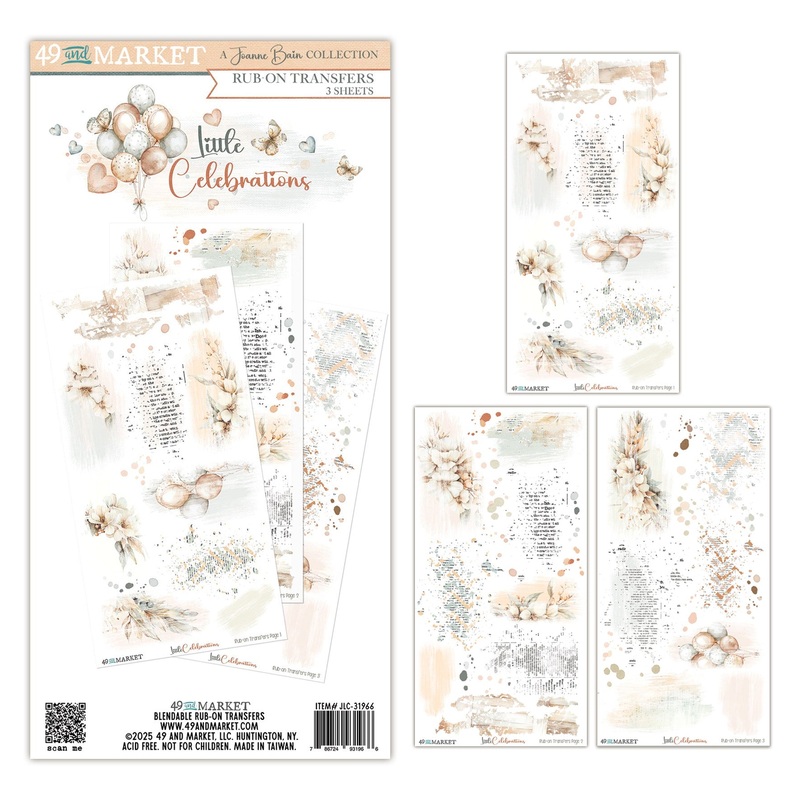 49 and Market Little Celebrations 612 Rub-on Texture Transfer Set