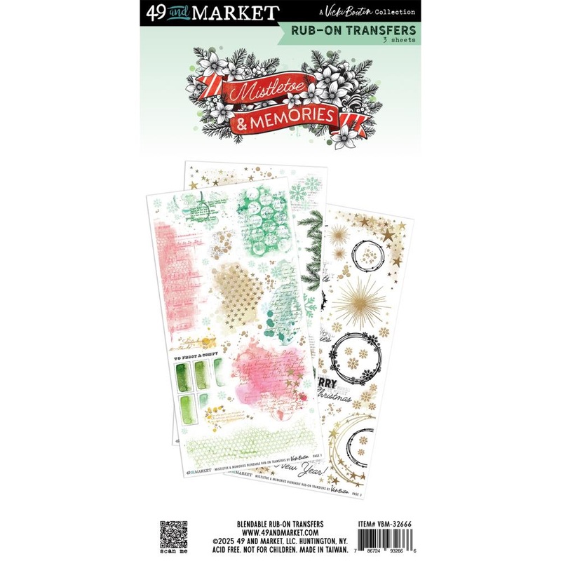 49 And Market Rub-On Transfer Set Blendable, Mistletoe And Memorie