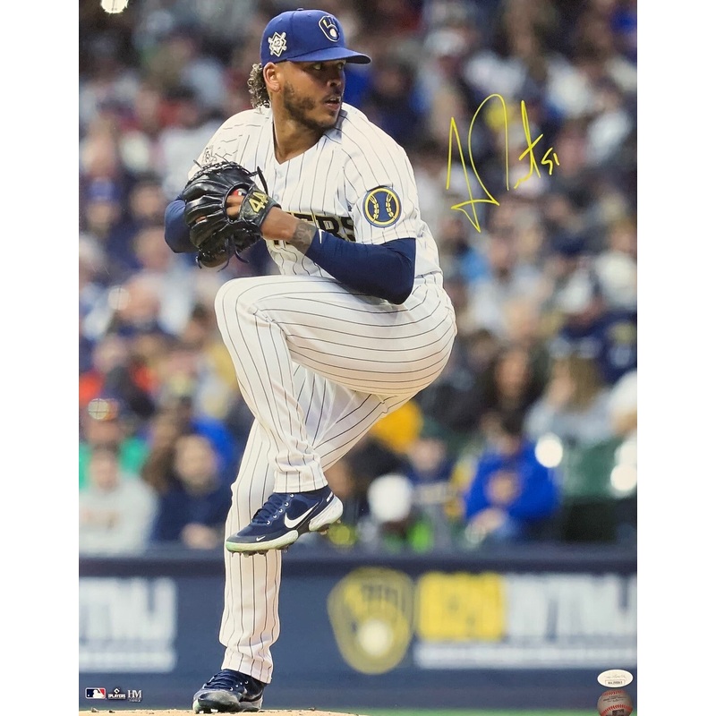 Brewers All Star Pitcher FREDDY PERALTA Signed 16×20 Photo #9 AUTO — JSA