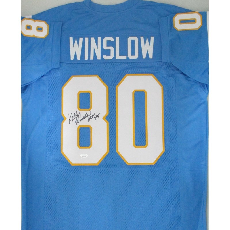 Chargers KELLEN WINSLOW Signed Custom Replica Jersey AUTO w/ HOF ’95 – JSA