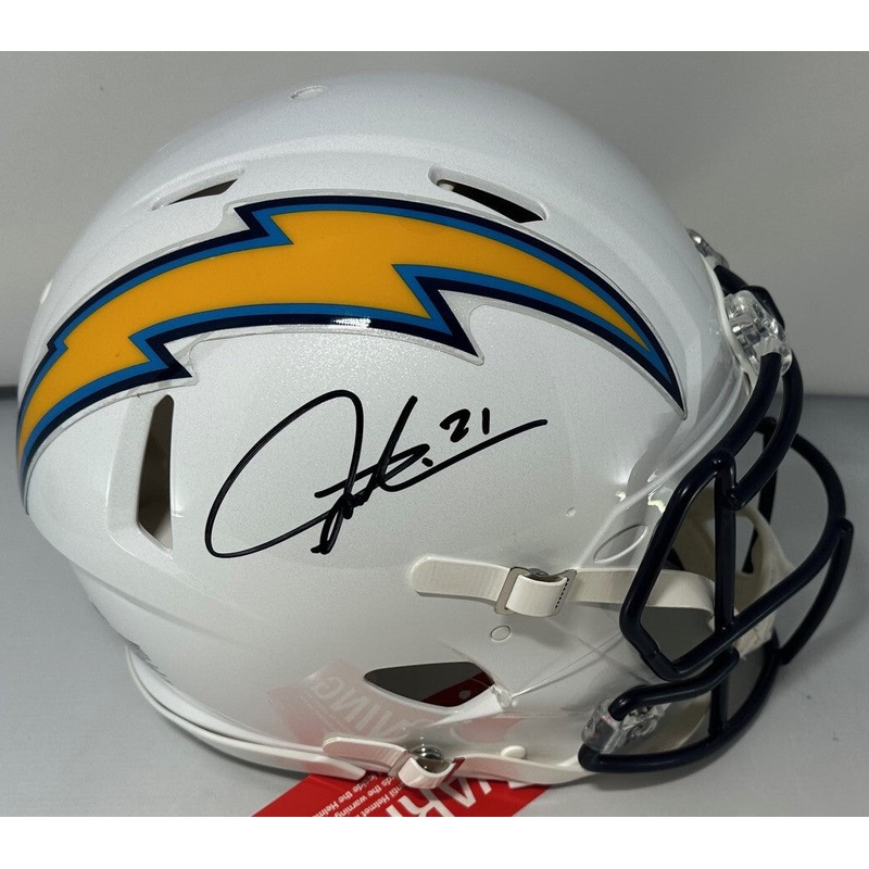 Chargers LADANIAN TOMLINSON Signed Full Size AUTHENTIC Speed WHITE Helmet AUTO