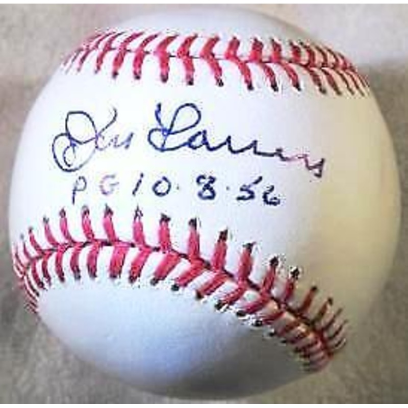Don Larsen Autographed MLB Baseball Inscribed PG 10-8-56
