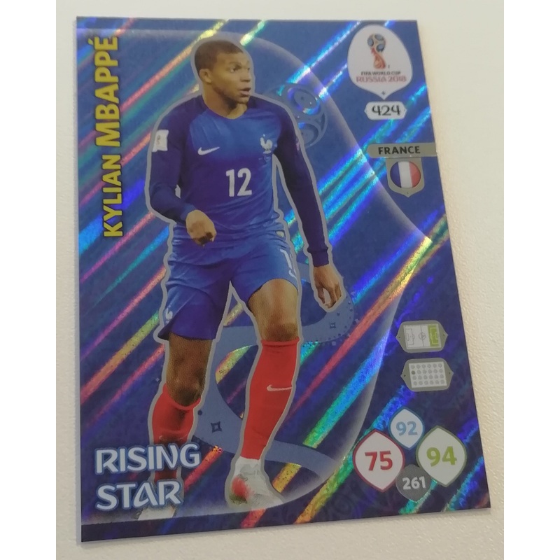 FIFA World Cup 2018 Rising Star Kylian Mbappe #424 Rookie Card
