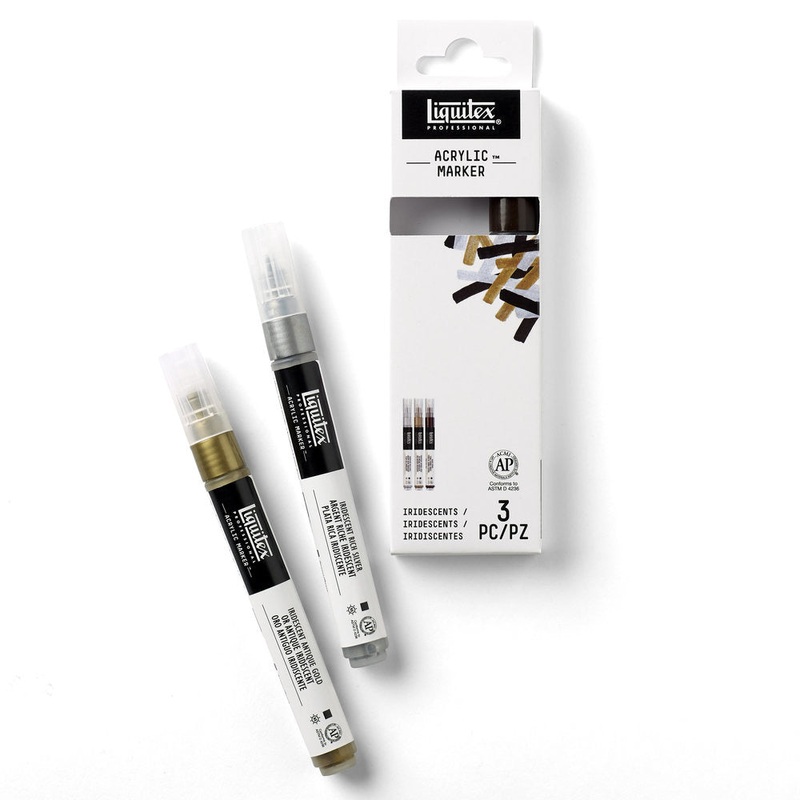 Liquitex Acrylic Marker Set, Fine – Iridescents (3 Pack)