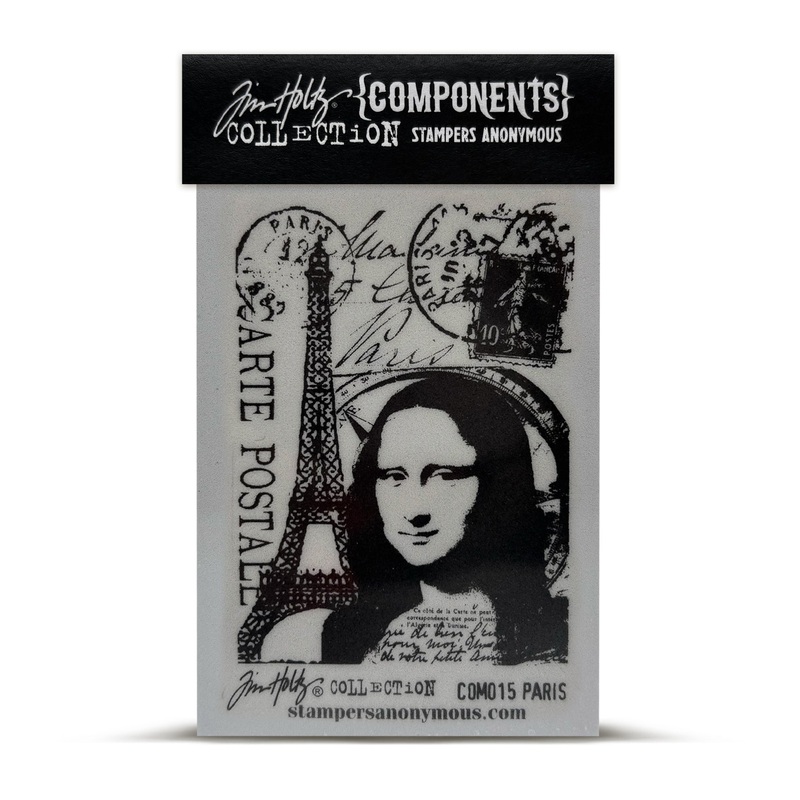 Stampers Anonymous Paris Tim Holtz Components Cling Mount Collage Stamp