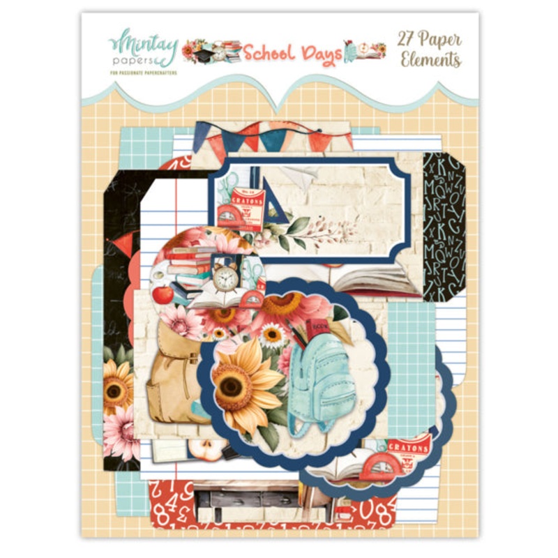 MINTAY PAPERS PAPER ELEMENTS – SCHOOL DAYS, 27 PCS