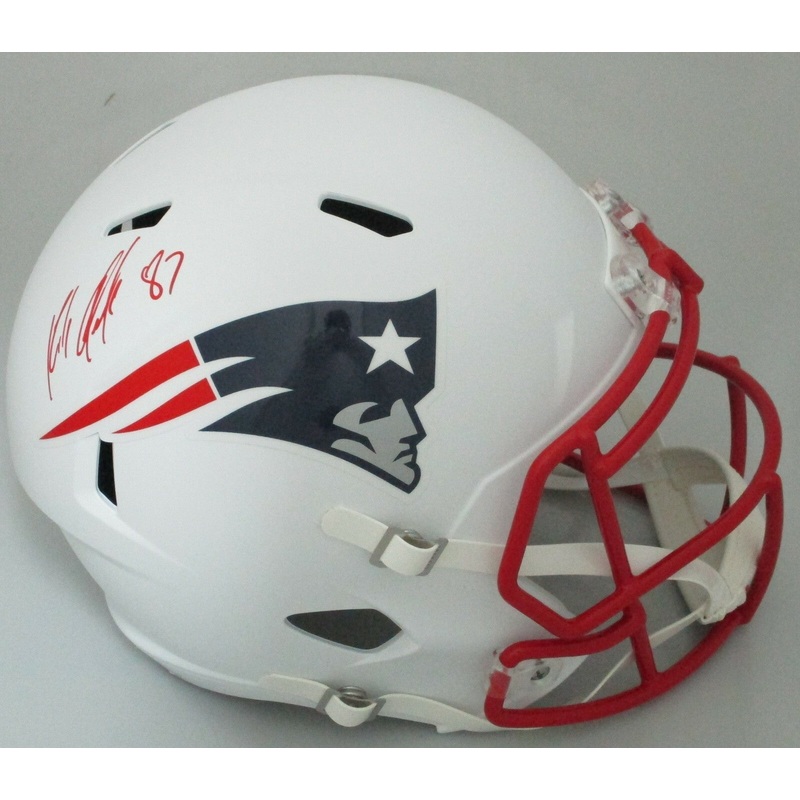 Patriots ROB GRONKOWSKI Signed Full Size Riddell WHITE Replica Alternate Helmet