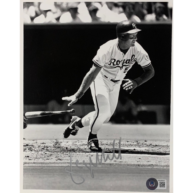 Royals GEORGE BRETT Signed 8×10 AUTO Photo #8 AUTO ~ HOF ’99 ~ 1985 WS Champ BAS