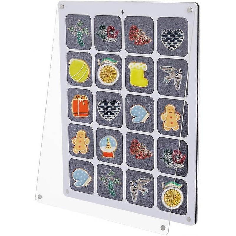 Transparent Acrylic & Felt Commemorative Coin Display Box Coin Protective Case Rectangle White 210x265x9.5mm Inner Diameter: 45.5×45.5mm
