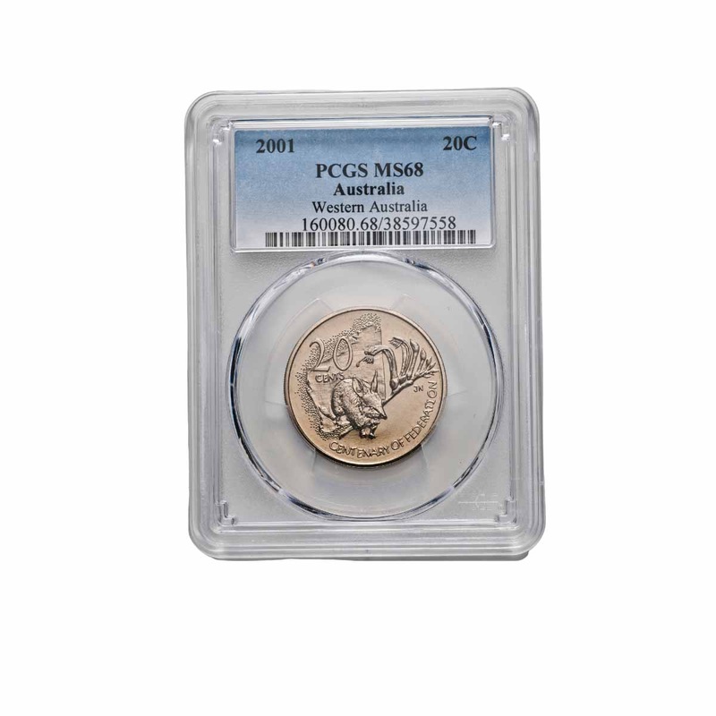 2001 20c Federation Western Australia PCGS MS68 (Gem Uncirculated)