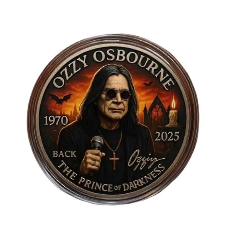 2025 Ozzy Osbourne Farewell Commemorative Coin in Protective Shell, Ideal for Rock Fans