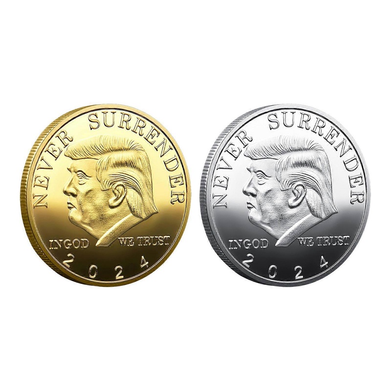 2Pcs Commemorative Coin Exquisite Trump American Eagle Commemorative Coin Set for Home Office Decorations