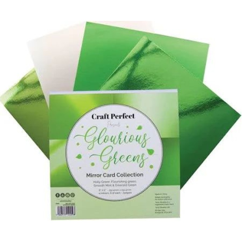 Craft Perfect Mirror Card Collection 6×6 24/pkg – Glourious Green