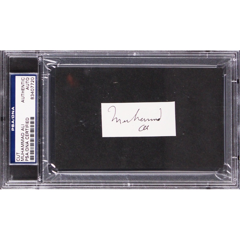 Muhammad Ali Authentic Signed 1×2.25 Cut Signature Autographed PSA/DNA Slabbed